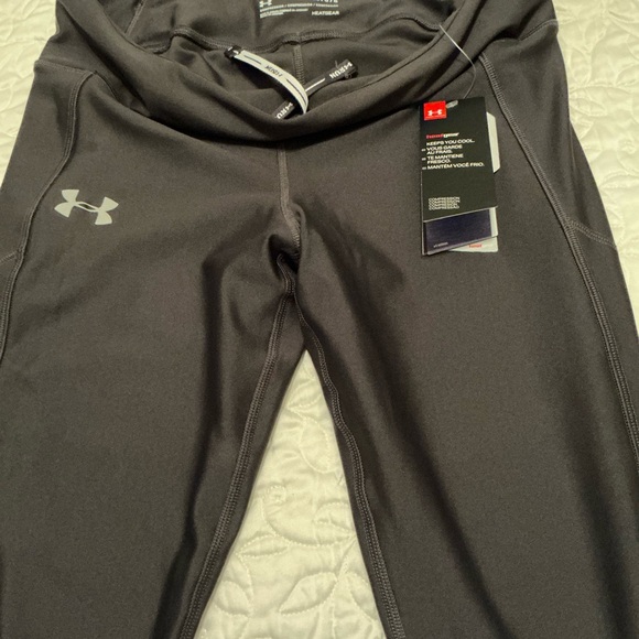 Under Armour Black and Lime Heatgear Leggings - Picture 2 of 10